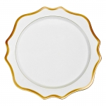 Antique White with Gold Charger 12\ 12\ Diameter



