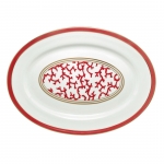 Cristobal Red Oval Platter 16\ 16\ Length x 11.75\ Width