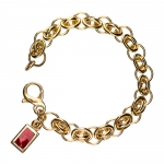 Gold Solstice Bracelet 8\ chain
14kt Gold
Red Enamel Tag 

Please contact our store for availability and delivery time.